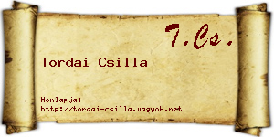 Tordai Csilla névjegykártya